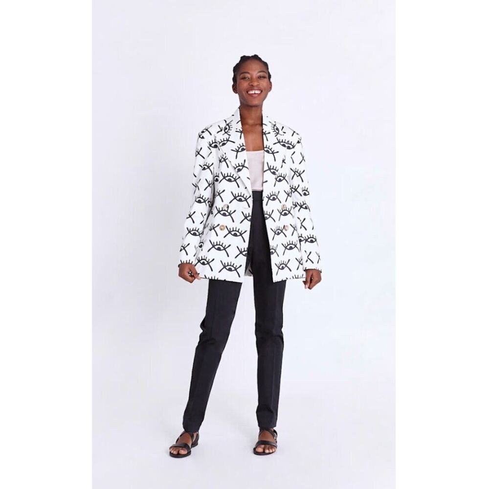 ASANTII Sz 1 S Kumbatia Double Breasted Blazer Abode Santann Eyes NWT - Picture 12 of 13